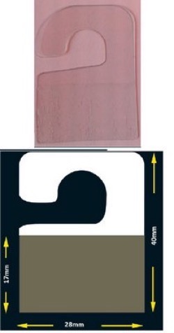 RULLE HÆNGERE MED KLÆB/KROG 28x39mm, 1.000 STK PR RULLE