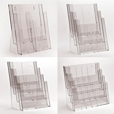 A4 FLERRUMS BROCHUREHOLDER TIL BORD/VÆG