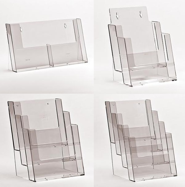 A5 FLERRUMS BROCHUREHOLDER TIL BORD/VÆG