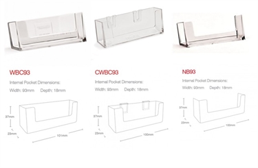 ENKELTRUMS VISITKORTHOLDERE TIL MONTERING PÅ VÆG OG ANDRE HOLDERE