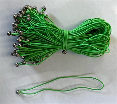 Elastik i loop m. 4,8mm. kugle i grøn