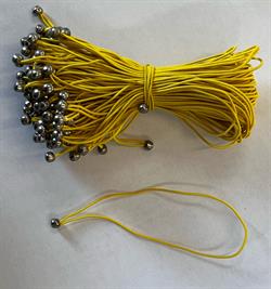 Elastik i loop m. 4,8mm. kugle i gul