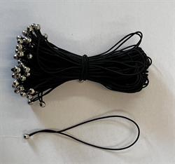 Elastik i loop m. 4,8mm. kugle i sort