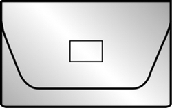 VISITKORT LOMME M/KLÆB - 105x60mm Åben lang side m/ 54mm flap